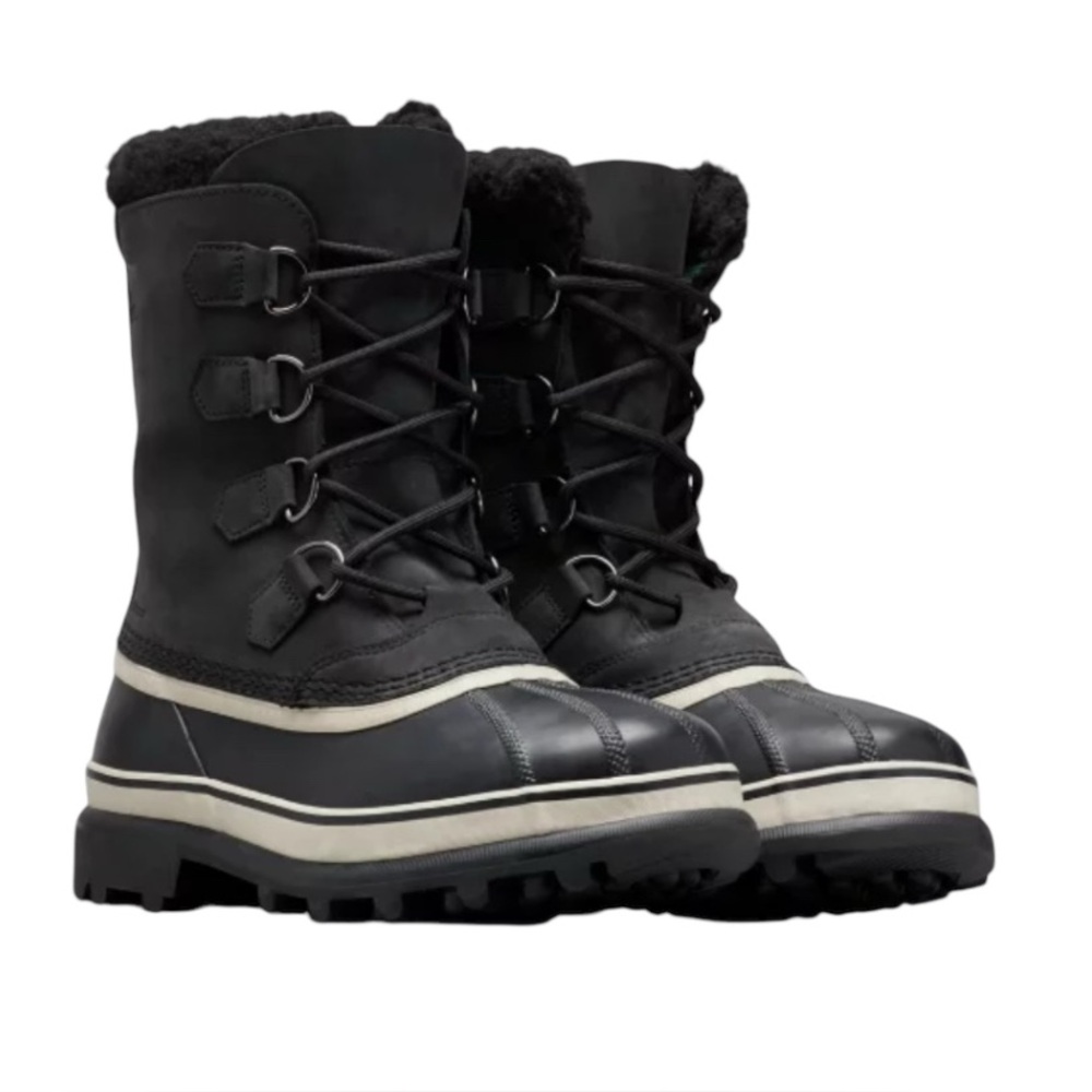 SOREL MEN'S CARIBOU WARM LINING MID-CALF BOOTS WATERPROOF NUBUCK SIZE 10 NEW